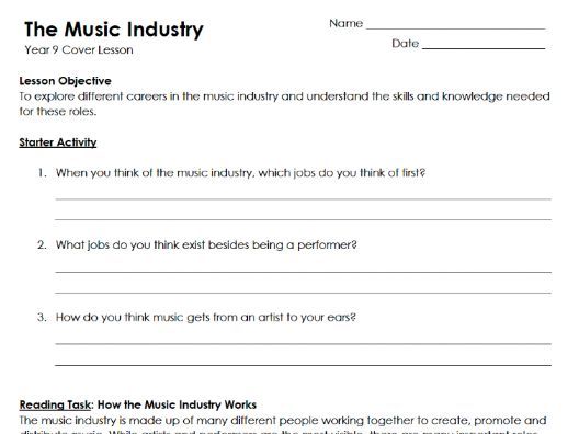 Music Industry Cover Lesson