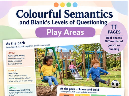 Play Areas | Colourful Semantics & Blank's Levels | Speech and Language | Ready to Print