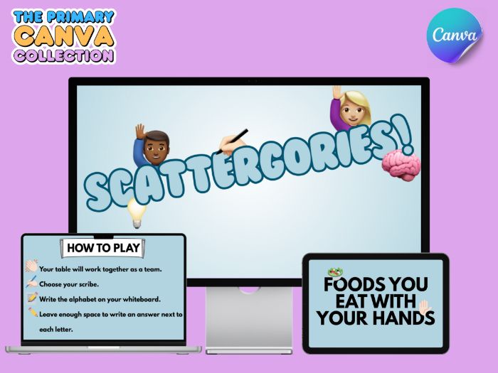 Scattergories - a Canva game for KS2