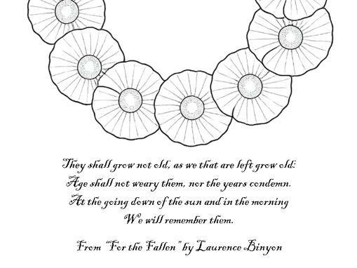 Remembrance Day - poppy wreath to colour