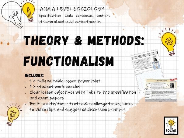 AQA A level Sociology - Theory and Methods - Functionalism