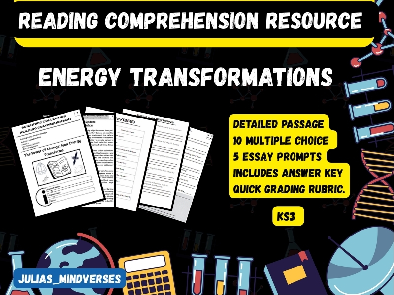 Energy Transformations Reading Comprehension for KS3 Science