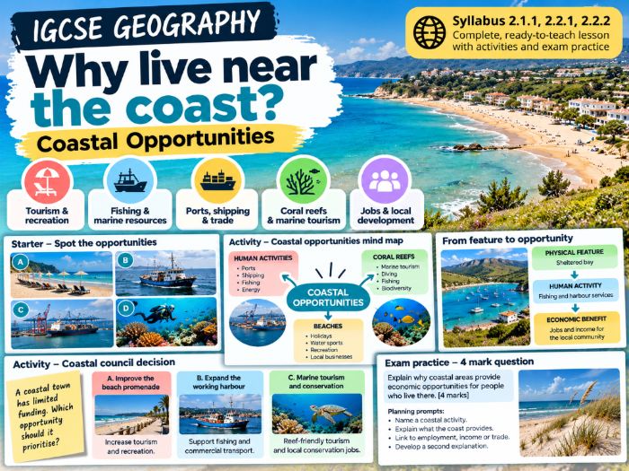 IGCSE Geography - Unit 2 - Changing Coastal Environments - Lesson 4 Coastal Opportunities