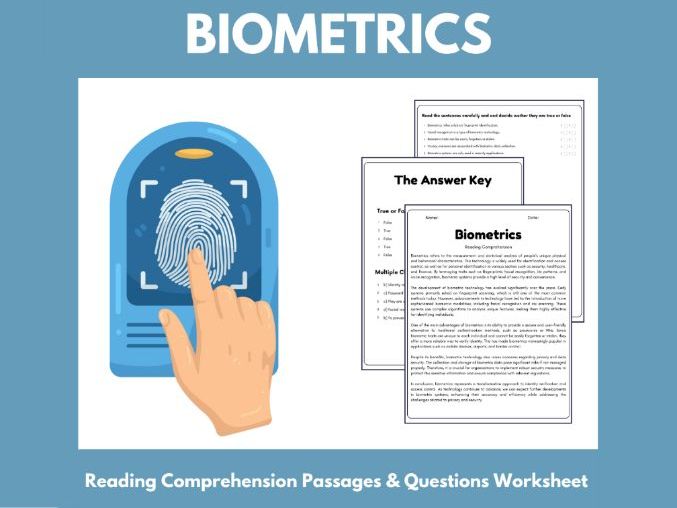 Biometrics: Reading Comprehension Passages & Questions Worksheets ...