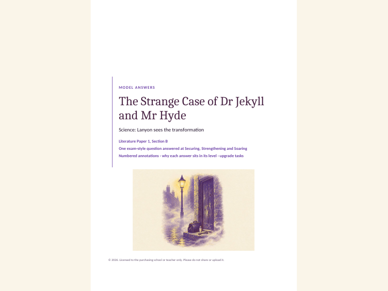 Jekyll and Hyde model answers at three levels: science and Lanyon