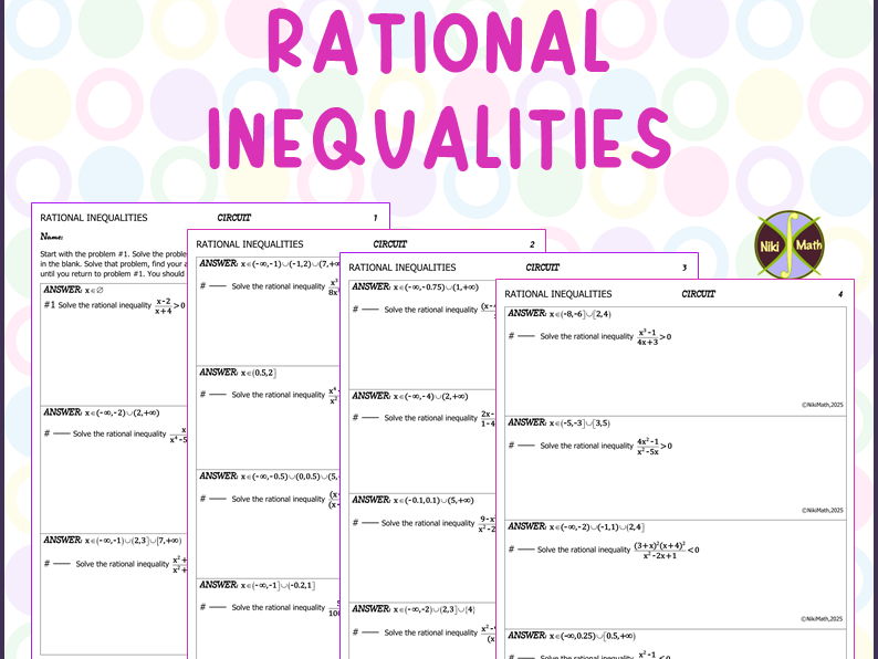 Rational Inequalities - Circuit Training (15 problems)