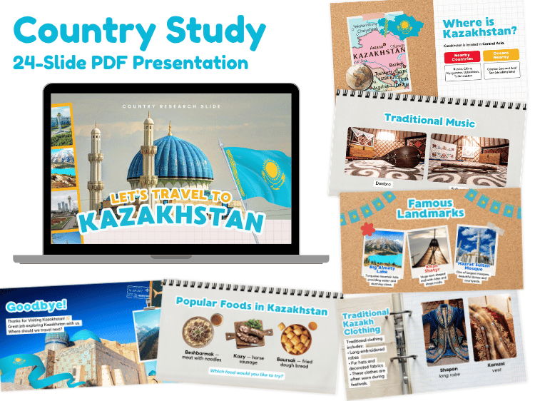 Kazakhstan Country Study | Geography & Culture 24-Slide PDF Presentation