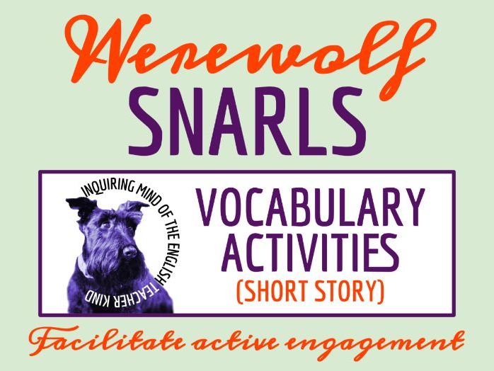 "The Werewolf Snarls" by Manly Wade Wellman Vocabulary Games | Paranormal Fiction | Halloween Horror