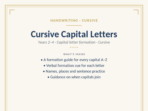 Cursive Capital Letters