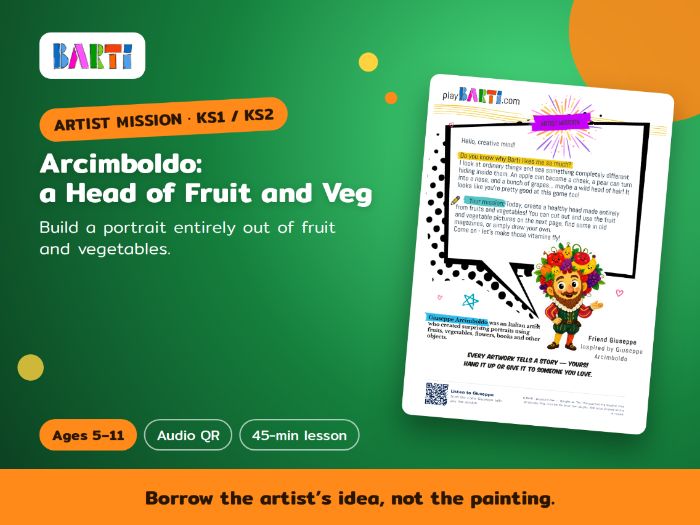 Arcimboldo Art Lesson KS1/KS2: a Head of Fruit and Veg (Collage Portrait)