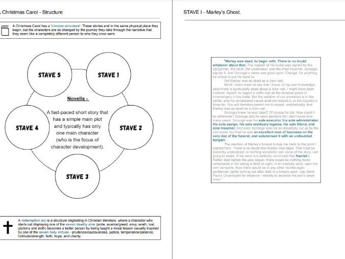 'A Christmas Carol' - Teach-along task booklet