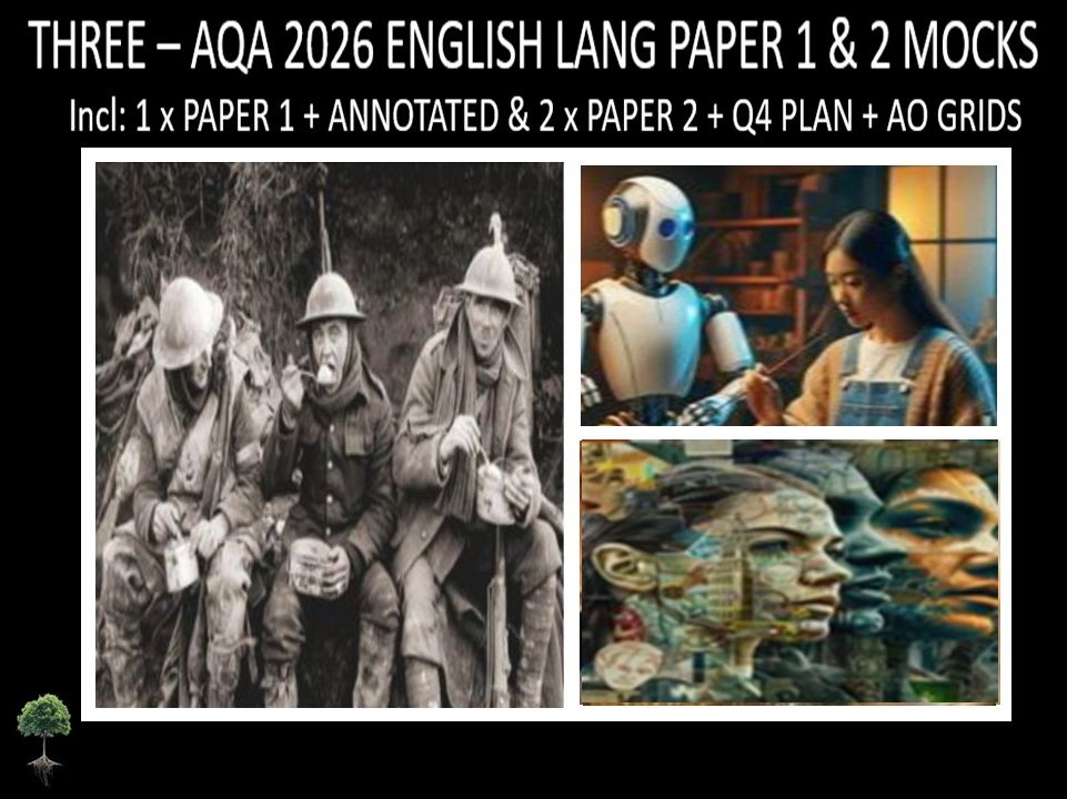 THREE - AQA PAPER 1 & 2 | 2026 FULL MOCKS | ANNOTATED | Q4 PLAN | AO GRIDS