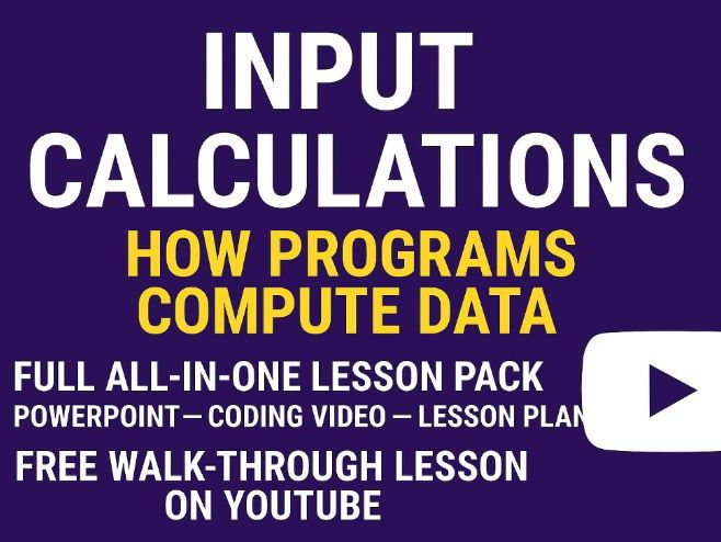 Python All-in-One Lesson 4.5  Data Types + Calculations - PowerPoint - Video - Lesson Plan