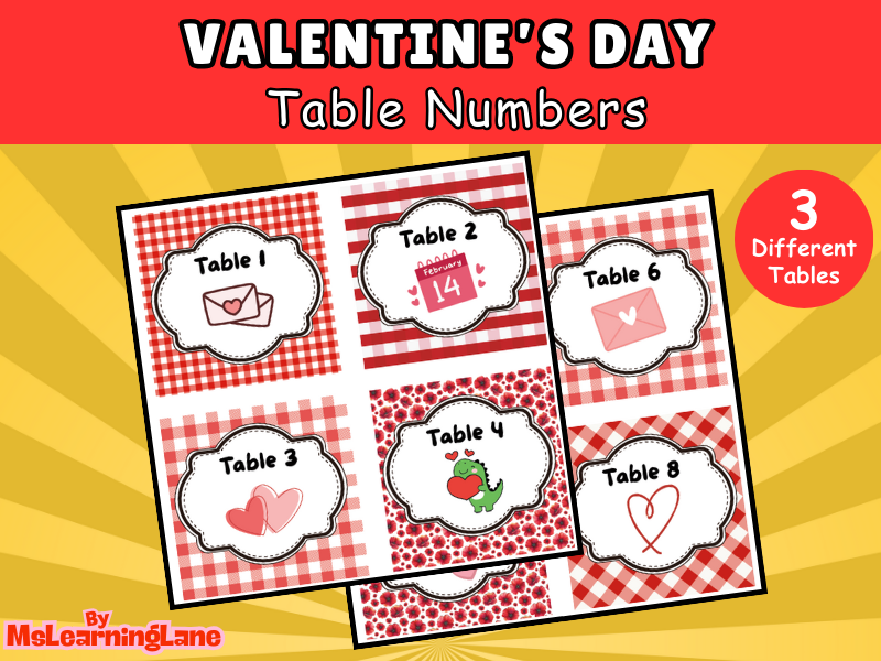 Valentine’s Day Table Labels | Printable Classroom Decor for Group Organization