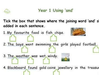 Using 'and' for Year 1