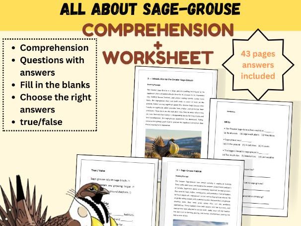 All About the Sage Grouse – Nonfiction Reading & Activities for Kids