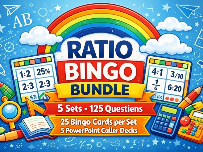Ratio Bingo Bundle: 5 Engaging Ratio Games for Year 8–9 Maths