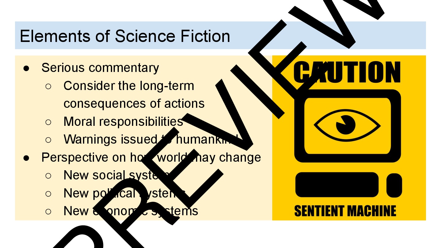Creative Writing Science Fiction Unit Plan & Materials Teaching