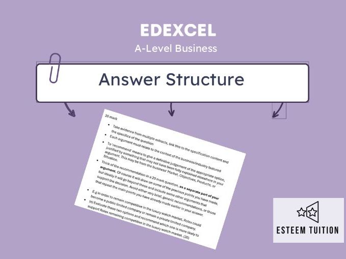 Edexcel A-Level Business-How to answer longer questions