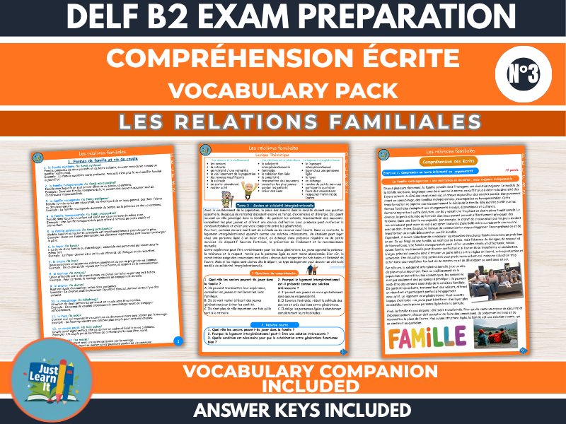 DELF B2 Reading & Vocabulary: Family Life