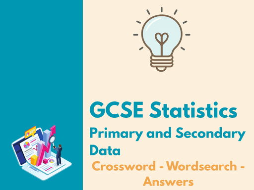 GCSE Statistics – Primary and Secondary Data - Crossword & Wordsearch