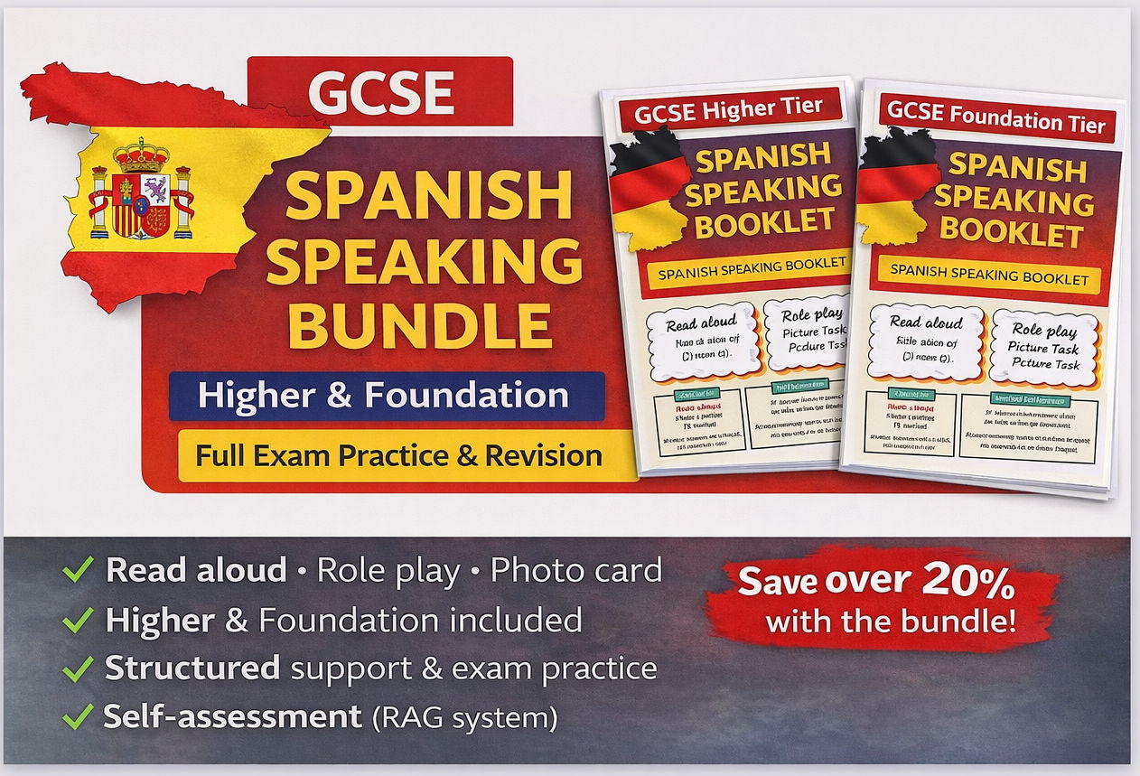 GCSE Spanish Speaking Bundle (Higher & Foundation) | Full Exam Practice & Revision Pack