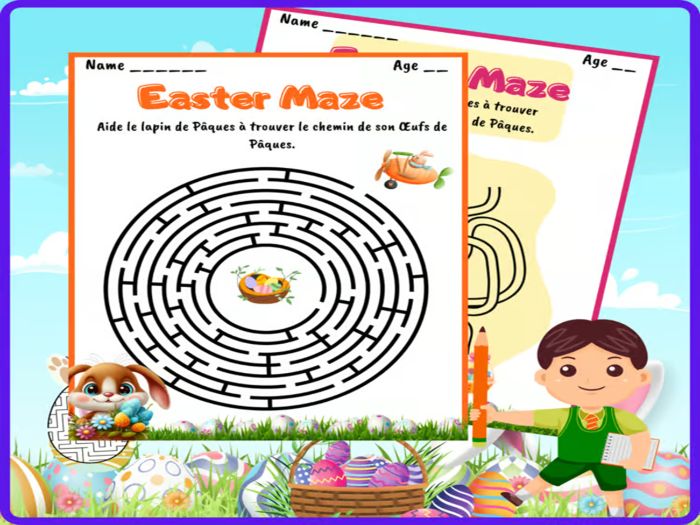 Easter Maze: Book for Kids and Adults / Easter Mazes Activity book in German