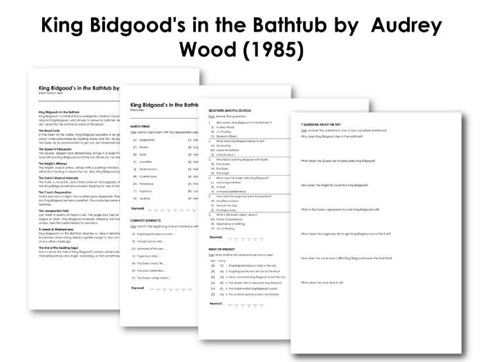 King Bidgood's in the Bathtub by Audrey Wood (1985) Teaching Resources