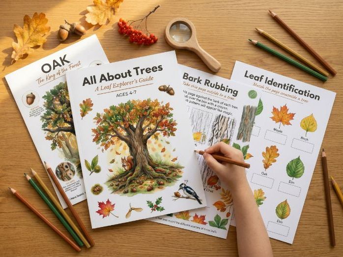 All About Trees — Leaf Identification, Bark Rubbing, Nature Science Ages 4-7