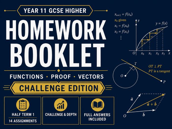 Functions, Proof & Vectors GCSE Maths Homework – Year 11 Higher Challenge