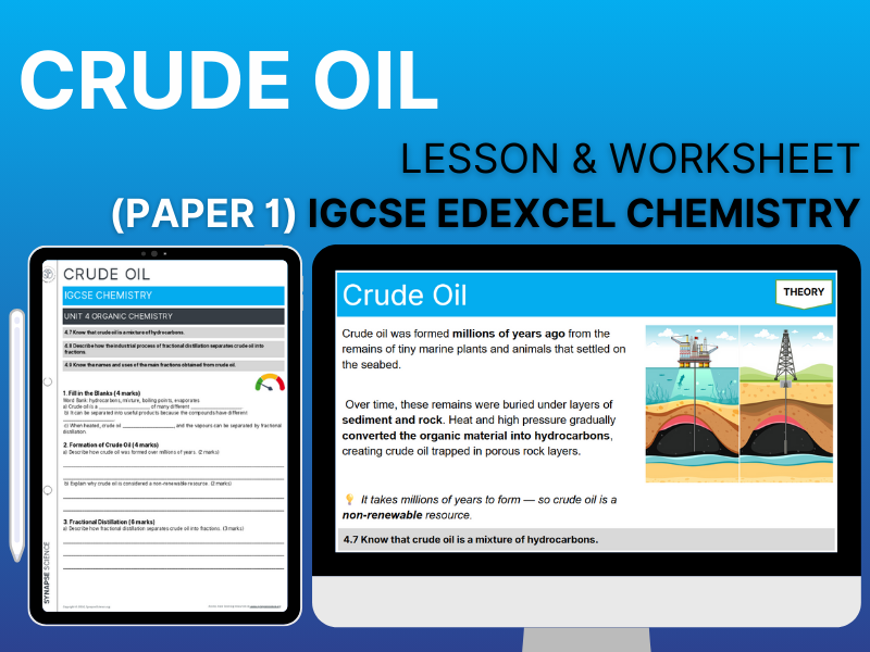 Crude Oil – Lesson & Worksheet – Unit 4 – IGCSE Chemistry