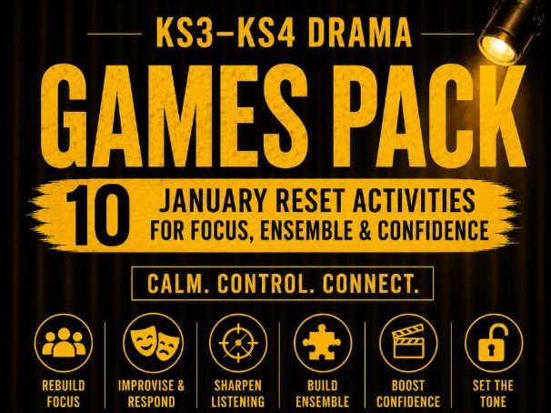 KS3–KS4 Drama Games Pack | 10 January Reset Activities for Focus, Ensemble & Confidence