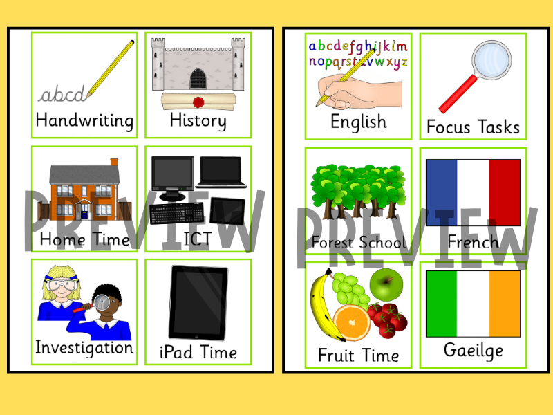 Visual Schedule Daily Cards Template First Day Of Back To School