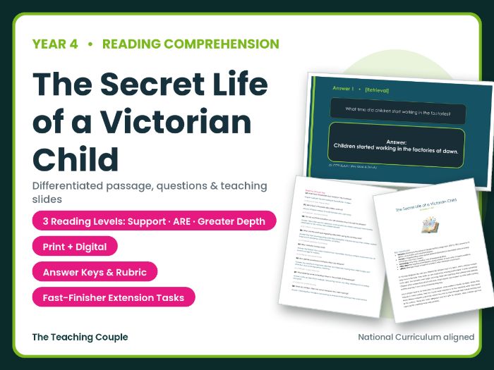 The Secret Life of a Victorian Child Reading Comprehension | Year 4 (KS2)