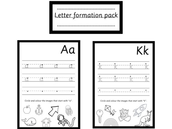 Lowercase Letter formation booklet (alphabet + th, sh and ch)
