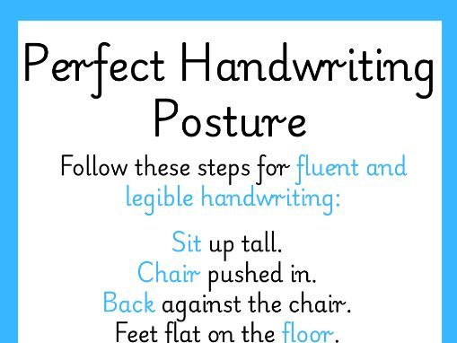 Handwriting Posture Poster