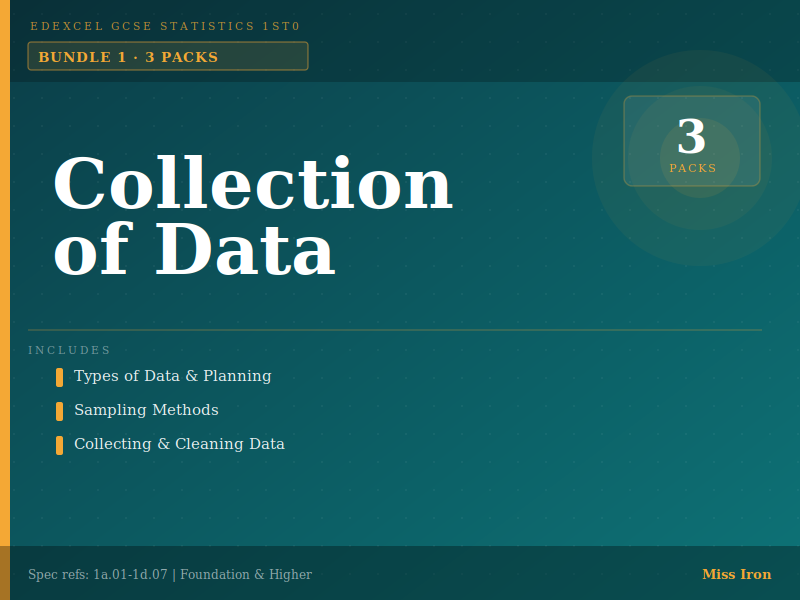 Edexcel GCSE Statistics (1ST0) | Collection of Data Revision Bundle | Foundation & Higher