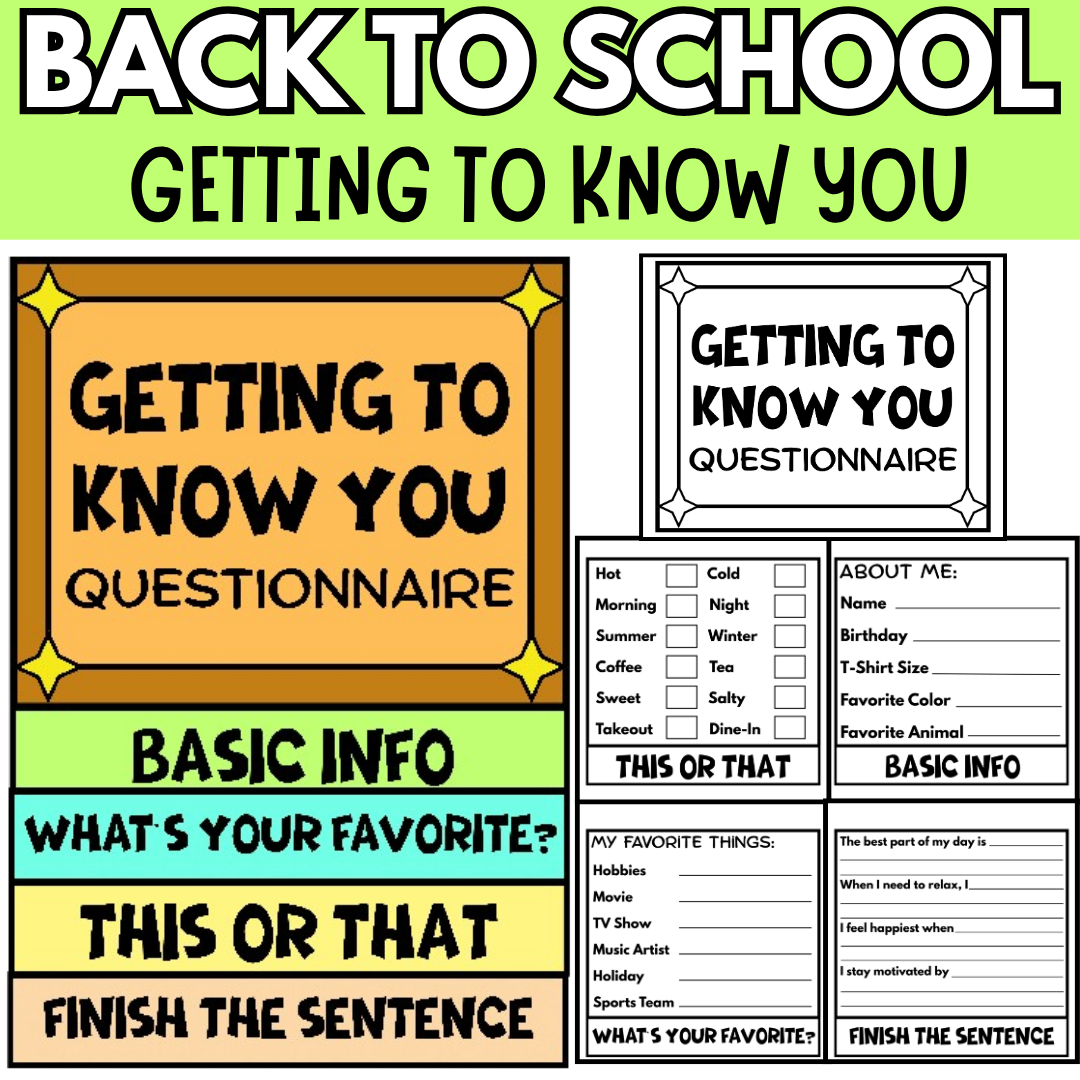 Back to School Getting to Know You Flip book Craft | All About Me ...