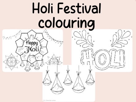 Holi Festival- colouring- continuous provision- EYFS-Year 1