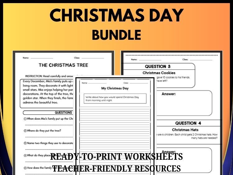 Christmas Activity Bundle: Reading, Math & Writing