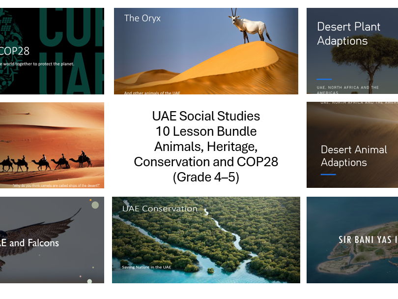 UAE Social Studies Bundle – Animals, Heritage, Conservation and COP28 (Grade 4–5)