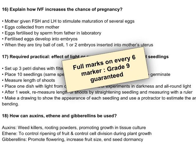 AQA GCSE Triple Biology/Combined Paper 2 | Every 6 marker