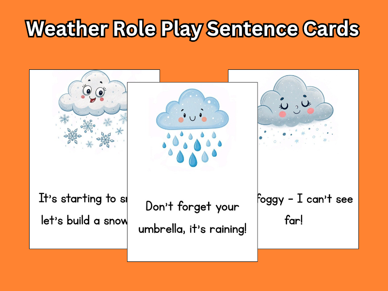 Weather Role Play Sentence Cards – EYFS & KS1 Speaking and Vocabulary Resource