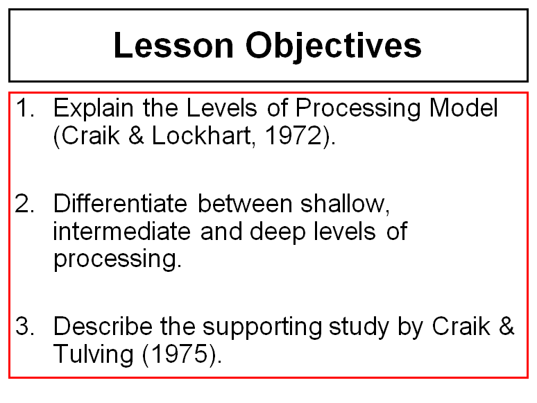 craik and tulving craik and tulving