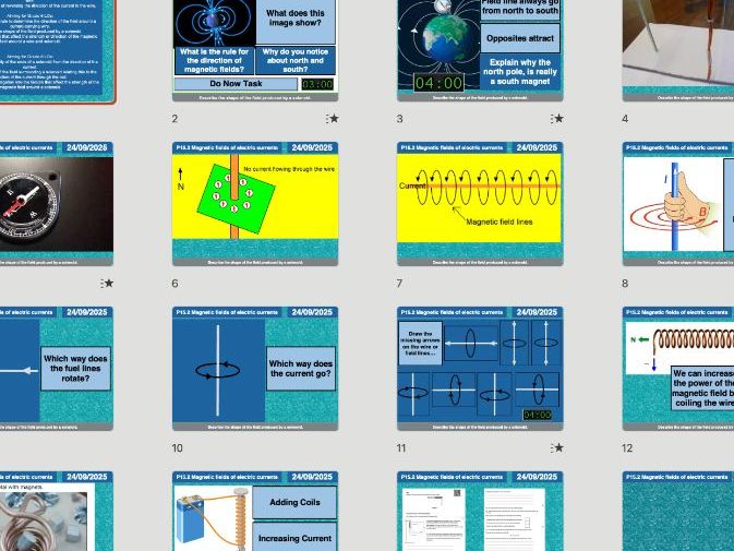 AQA GCSE Physics P15.2 – Magnetic Fields of Electric Currents | Editable Lessons, Worksheets & Answe