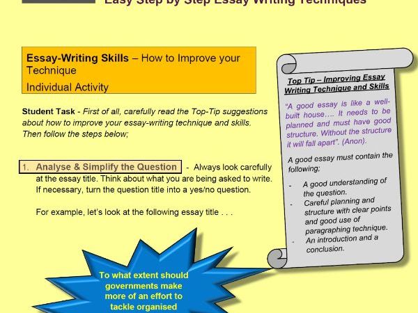 Easy Step-by-Step Essay Writing Skills Practice