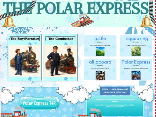 The Polar Express Talk for Reading Unit | 15 Reading Lessons, PowerPoint, Worksheets & Displays