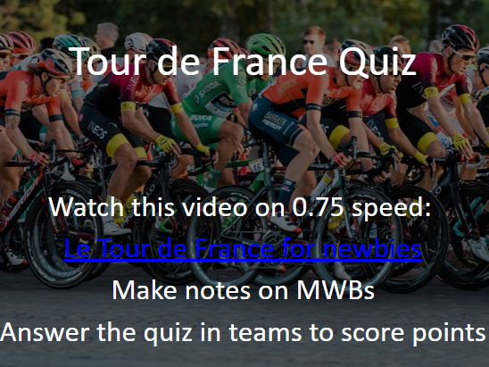 Tour de France Quiz Lesson