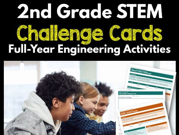 2nd Grade STEM Challenge Cards | Full-Year Engineering Activities