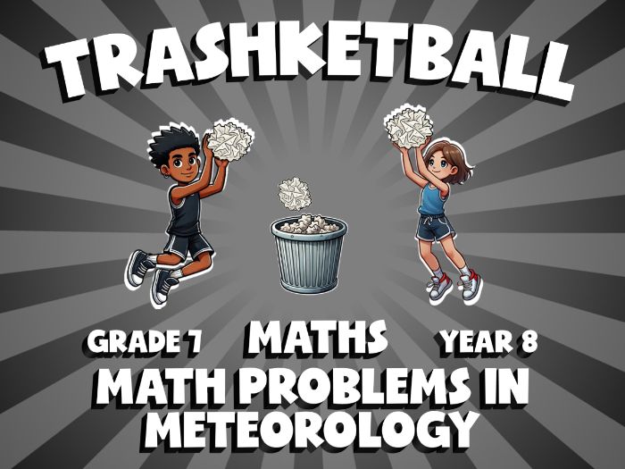 Math Problems in Meteorology TRASHKETBALL Maths Game | No-Prep Year 8 Review Activity